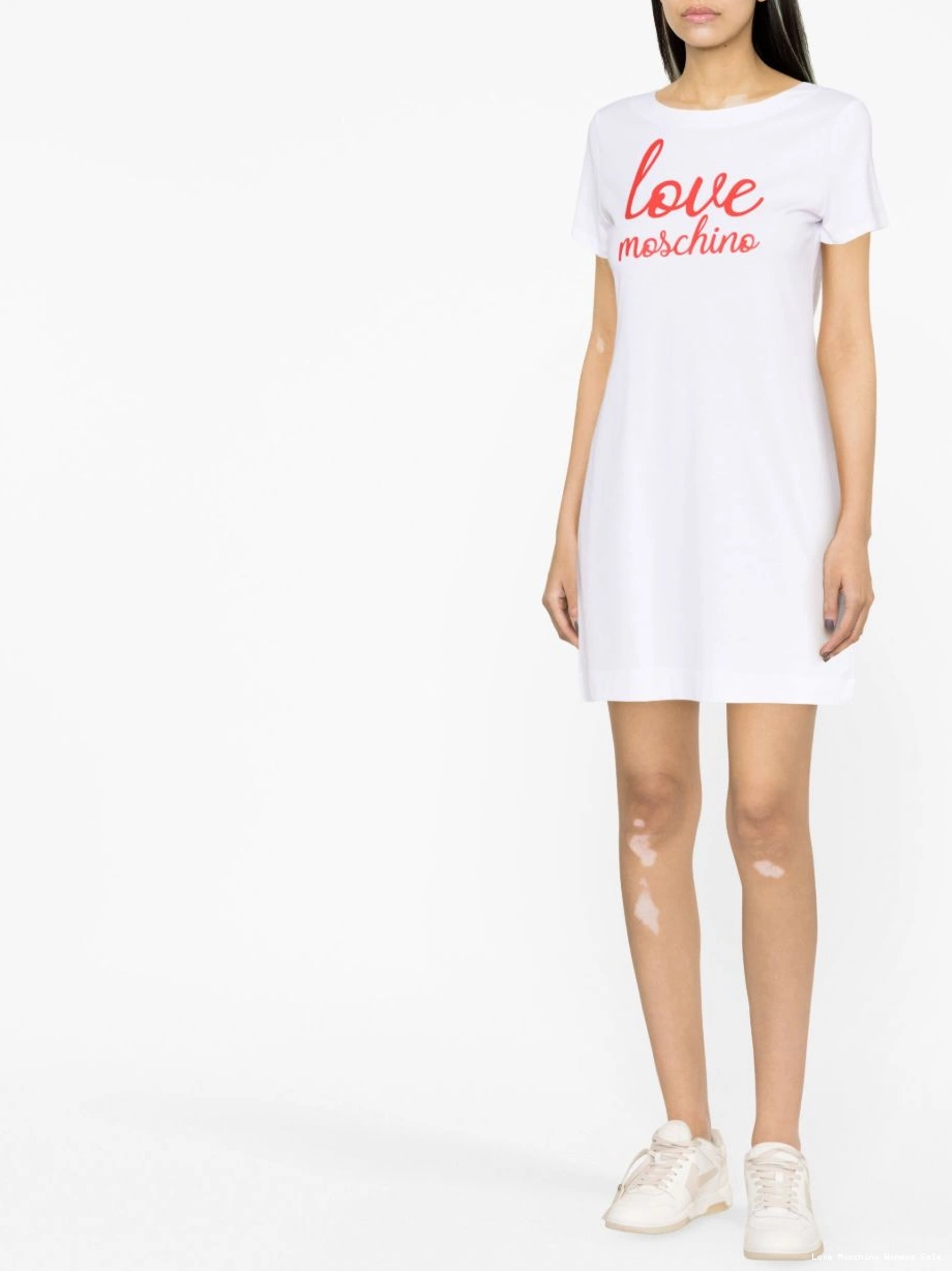 Cheap logo-print dress Women T-shirt Moschino cotton Love 0426